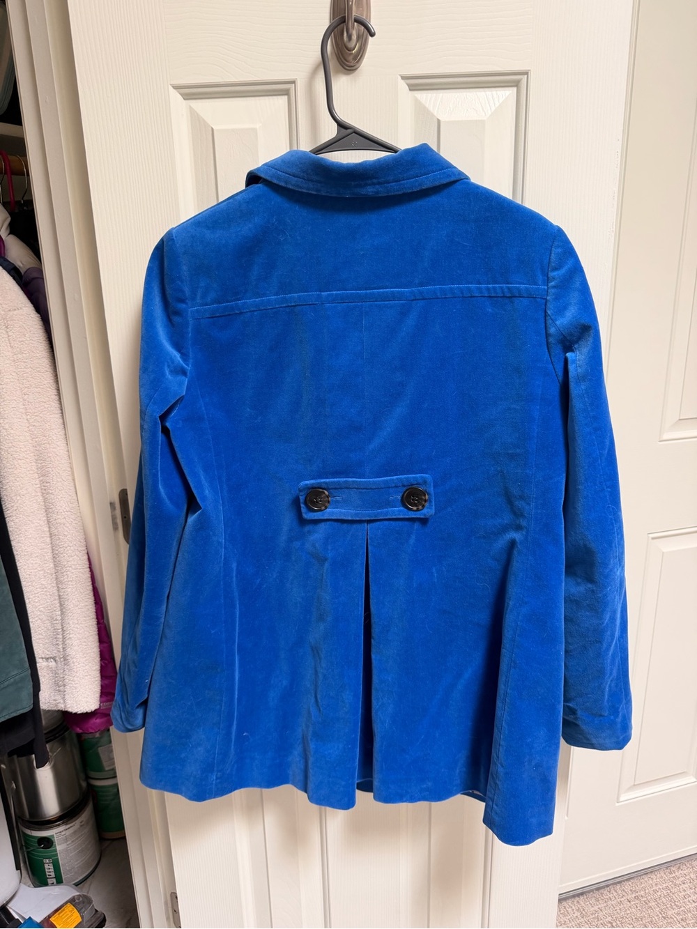 Boden Electric Blue Velvet Button-Up Jacket - Picture 2 of 4